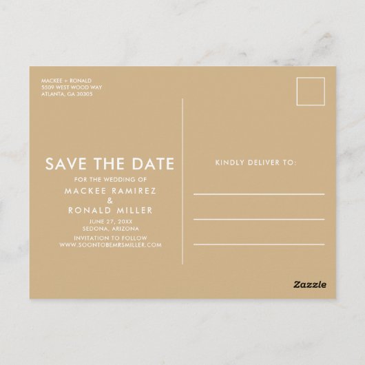 Boho Floral Budget Bruiloft Save the Date Briefkaart (Achterkant)