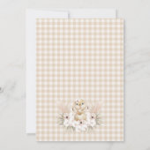 Boho Floral Bunny Rabbit Baby shower Invitation Kaart (Achterkant)