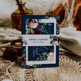 Boho Floral Burgundy Invitation Belly Band Uitnodigingen Wikkel