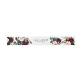 Boho Floral Burgundy Invitation Belly Band Uitnodigingen Wikkel (Vlak)