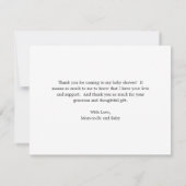 Boho Floral Burnt Oranje Burgundy Baby shower Bedankkaart (Achterkant)