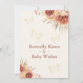 Boho Floral Burnt Oranje Butterfly Baby shower Kaart (Achterkant)