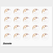 Boho Floral Burnt Sinaasappel Baby shower Ronde Sticker (Vel)
