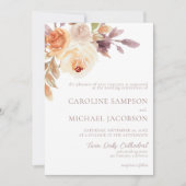 Boho Floral Burnt Sinaasappel herfst bruiloft uitn Kaart (Voorkant)