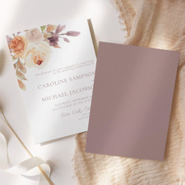 Boho Floral Burnt Sinaasappel herfst bruiloft uitn Kaart