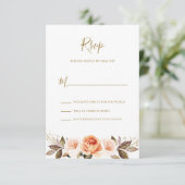 Boho Floral Burnt Sinaasappel Wedding RSVP-kaart Kaart (Staand voorkant)