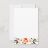 Boho Floral Burnt Sinaasappel Wedding RSVP-kaart Kaart (Achterkant)