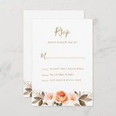 Boho Floral Burnt Sinaasappel Wedding RSVP-kaart Kaart (Voorkant / Achterkant)