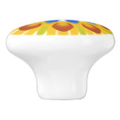 Boho Floral Burst Keramische Knop (Zijkant)