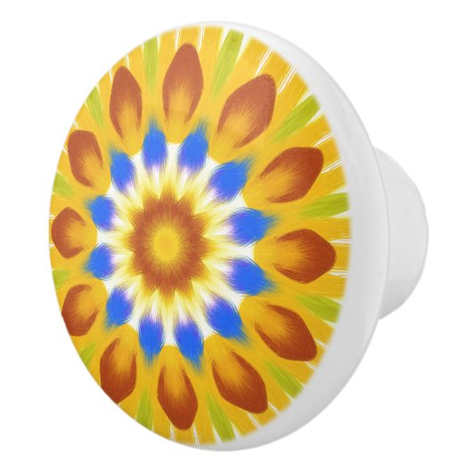 Boho Floral Burst Keramische Knop (Rechts)