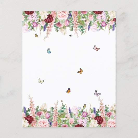 Boho Floral & Butterflies Baby shower Uitnodiging (Achterkant)