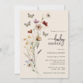 Boho Floral Butterfly Baby shower Kaart (Voorkant)