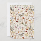 Boho Floral Butterfly Baby shower Kaart (Achterkant)
