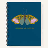 Boho Floral Butterfly Illustration Personalized Notitieboek (Voorkant)