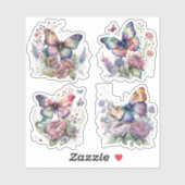 Boho floral Butterfly Sticker Bohemian Ästhetik (Vel)