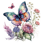 Boho floral Butterfly Sticker Bohemian Ästhetik