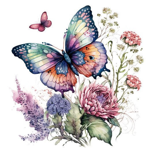Boho floral Butterfly Sticker Bohemian Ästhetik
