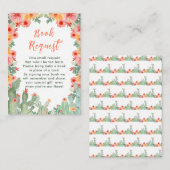 Boho Floral Cactus Baby Shower Book Request Informatiekaartje (Voorkant / Achterkant)