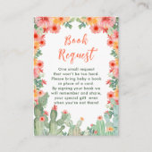 Boho Floral Cactus Baby Shower Book Request Informatiekaartje (Voorkant)