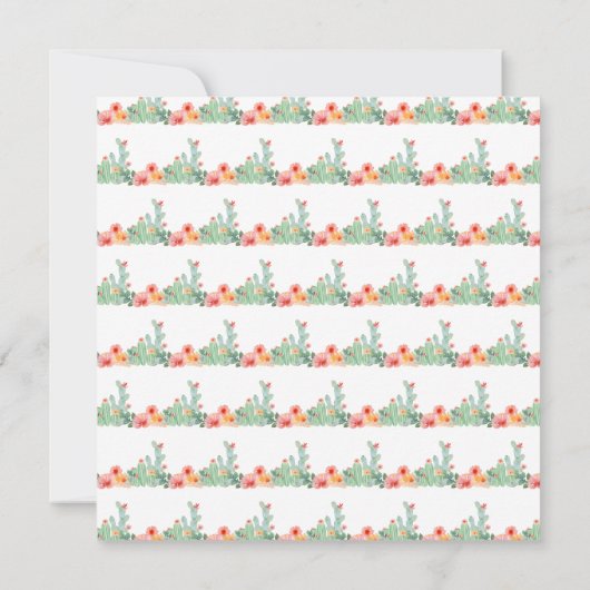 Boho Floral Cactus Baby Shower Kaart (Achterkant)