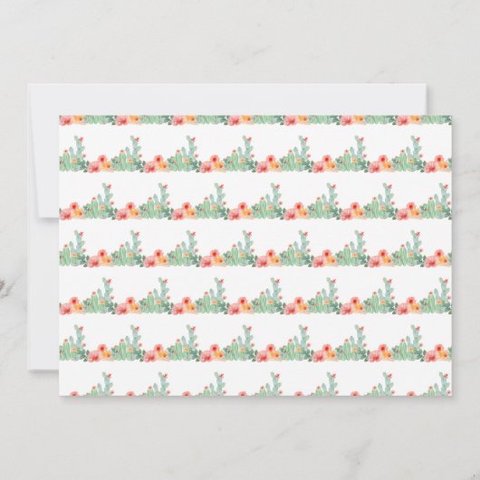 Boho Floral Cactus Baby Shower Kaart (Achterkant)