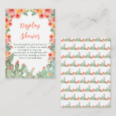 Boho Floral Cactus Display Baby Shower Informatiekaartje (Voorkant / Achterkant)