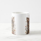 Boho Floral Cat Face Mok – Stijlvol en grillig (Center)