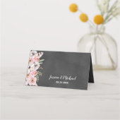 Boho Floral Chalkboard Place Card Plaatskaartje (Achterkant)