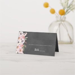 Boho Floral Chalkboard Place Card Plaatskaartje