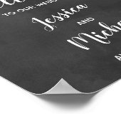 Boho Floral Chalkboard Wedding Welkomstteken Poster (Hoek)