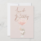 Boho Floral Champagne Lunch Bubbly Vrijgezellenfee Kaart (Achterkant)