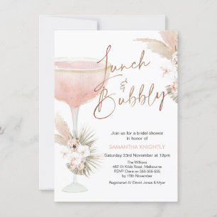 Boho Floral Champagne Lunch Bubbly Vrijgezellenfee Kaart