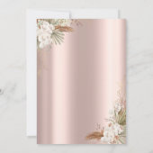 Boho Floral, Champagneglas, Roos Goud Pensioen Kaart (Achterkant)