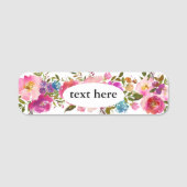 Boho floral Classic Name Tag (Voorkant)