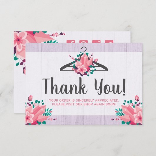 Boho Floral Clothes Hanger Boutique bedankt (Voorkant / Achterkant)