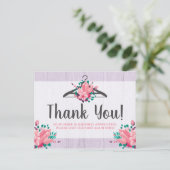Boho Floral Clothes Hanger Boutique bedankt Briefkaart (Staand voorkant)