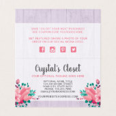 Boho Floral Clothes Hanger Boutique bedankt Kaart (Binnenkant ongevouwen)