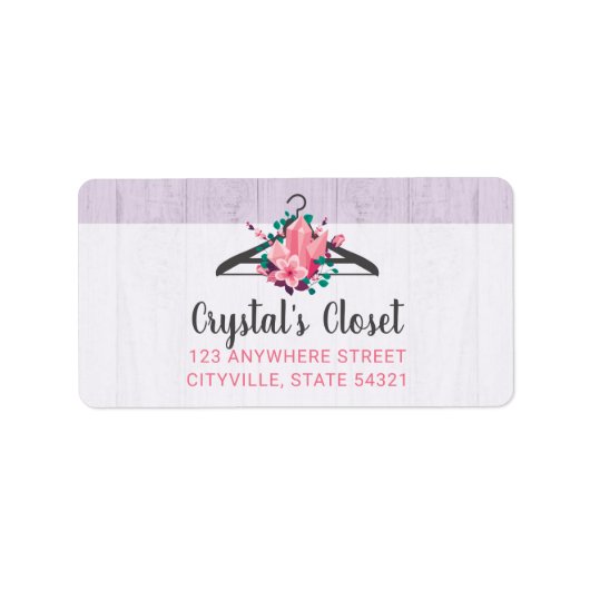 Boho Floral Clothes Hanger Closet Mode Boutique Etiket (Voorkant)