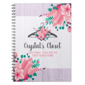 Boho Floral Clothes Hanger Closet Mode Boutique Notitieboek (Voorkant)