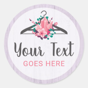 Boho Floral Clothes Hanger Closet Mode Boutique Ronde Sticker