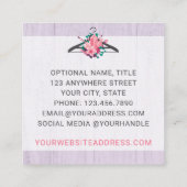 Boho Floral Clothes Hanger Closet Mode Boutique Vierkante Visitekaartje (Achterkant)