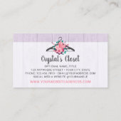 Boho Floral Clothes Hanger Closet Mode Boutique Visitekaartje (Achterkant)