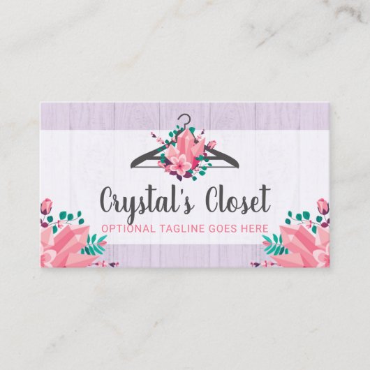 Boho Floral Clothes Hanger Closet Mode Boutique Visitekaartje (Voorkant)