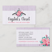 Boho Floral Clothes Hanger Closet Mode Boutique Visitekaartje (Voorkant / Achterkant)