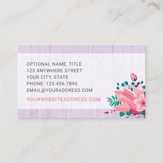 Boho Floral Clothes Hanger Closet Mode Boutique Visitekaartje (Achterkant)