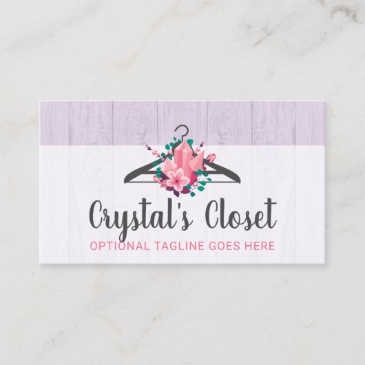 Boho Floral Clothes Hanger Closet Mode Boutique Visitekaartje (Voorkant)