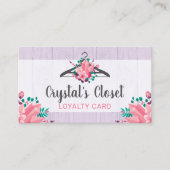 Boho Floral Clothes Hanger Closet Mode Loyalty Visitekaartje (Voorkant)