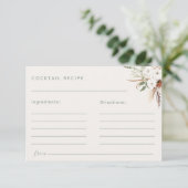 Boho Floral Cocktail Recept Kaart (Staand voorkant)