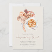 Boho Floral Coffee Housewarming Brunch Kaart (Voorkant)