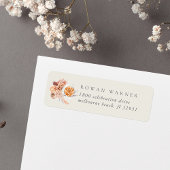 Boho Floral Coffee Return Address Etiket